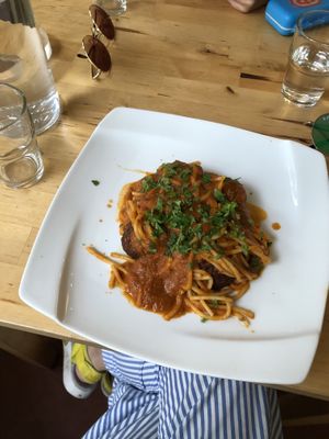 Pasta with vegan balls at RGB and The Bean Hive in Kuala Lumpur