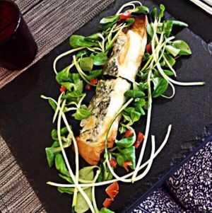 vegan spinach strüdel  at Gastronomia Le Quattro Stagioni in Adria