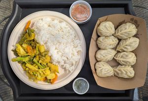 Veggie Curry and Veggie Momos at Nepali Kitchen and Chai Garden in Portland