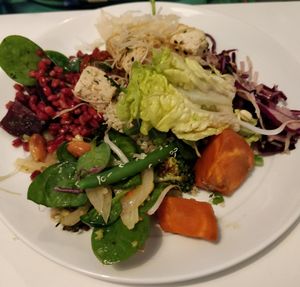 A plate from the salad buffet at OmNam in Helsinki