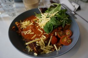 Lasagna (plate of the day) at OmNam in Helsinki