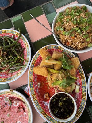 Green Beans, Crispy Tofu, Fried Ricee  at Fortunate Son Chinese in San Diego