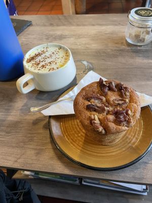 Vegan cake and drink  at Leaf Lounge Cafe in Herne Bay