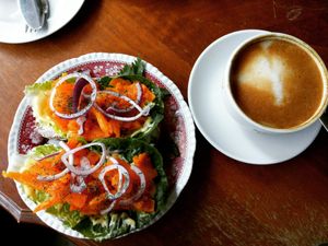 Vlachs mit Cappuccino at Cafe Schnurrke in Cologne