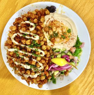 Medi chickpea bowl  at BeeWali's Vegan AF - West in Los Angeles