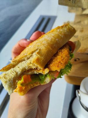 Sandwich with schnitzel at Backstube - Bryggesporden in Bergen