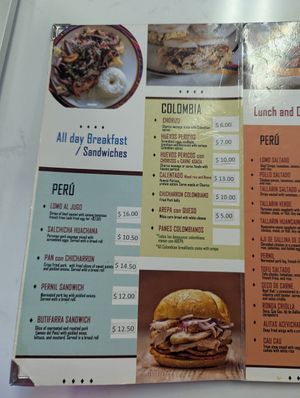 Menu at Casera Latin Kitchen and Bakery in Oceanside