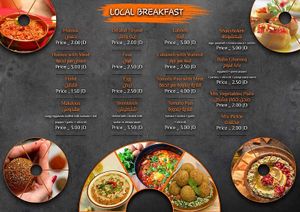 Menu (cold appetizers) at Jaw Zaman Restaurant and Caffè in Madaba Governorate