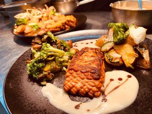 Vegan Salmon at Restaurant Bajazzo in Bayern