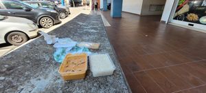 Massaman curry with rice. To take away but you can eat outside here at Lemongrass Kitchen in Lisboa