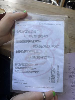 Menu  at erste liebe in Nordrhein-westfalen