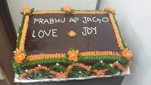 vegan chocolate brownie with decoration at Pumpernicle German Bakery in Rishikesh