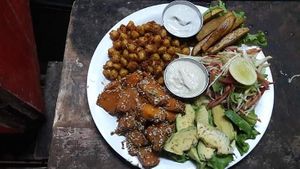 Buddha Power bowl- vegan dish at Pumpernicle German Bakery in Rishikesh