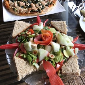 Salad at Pumpernicle German Bakery in Rishikesh