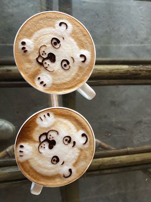Cutest soy cappuccinos at Pumpernicle German Bakery in Rishikesh