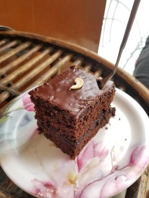 Vegan chocolate cake! at Pumpernicle German Bakery in Rishikesh
