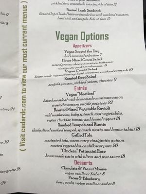 Good selection at Cedar Restaurant in Washington