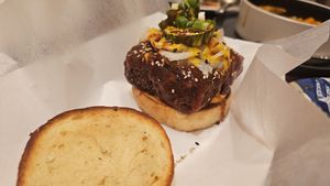 Korean fried "chicken" sandwich at Seoul Food DC in Takoma Park