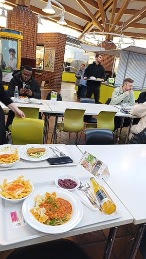 Impressionen - heute mit sogar zwei veganen Gerichten, die hier zu sehen sind. at Zentralmensa, Studentenwerk Kassel in Kassel