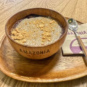 Açai bowl with chia pudding and Paçoca  at Amazonia Açaí in Illes Balears