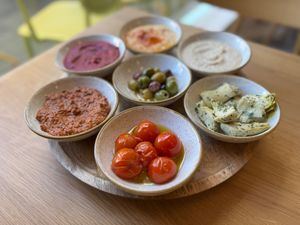 Selection of dips and small plates at Sprout in Exeter