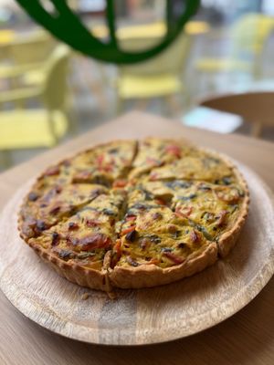 Mixed vegetable quiche at Sprout in Exeter