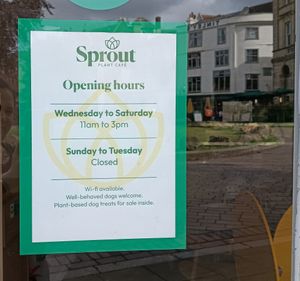 Opening times at Sprout in Exeter