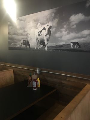 Livestock decorations at Boon Burger Cafe in Barrie