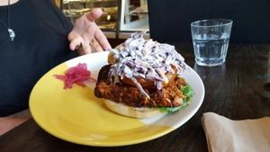 Pulled Jackfruit Sandwich at bloomer's in Toronto