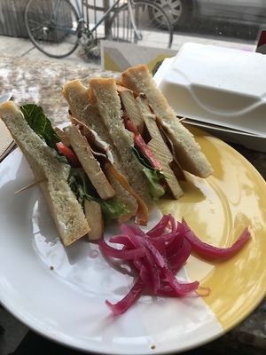 Tofu Club Sandwich at bloomer's in Toronto