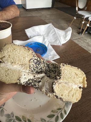 Cream cheese bagel   at bloomer's in Toronto