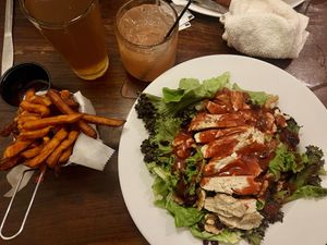 Overpriced but sooooo good!! Spring salad, no cheese, add vegan chicken   at North Country Brew Pub in Slippery Rock