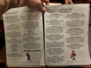 Menu part 2  at North Country Brew Pub in Slippery Rock