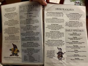 Menu part 3  at North Country Brew Pub in Slippery Rock