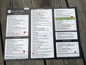 Menu  at 60 Seconds to Napoli in Duisburg