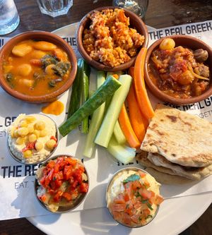 Vegan mezze lunchtime special  at The Real Greek - Bankside in South East London