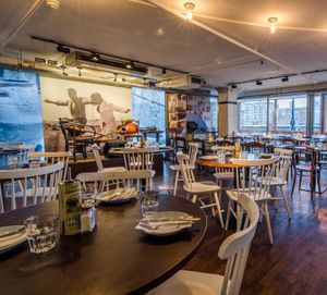The Real Greek Bankside, perfectly located next door to the Globe theatre and only a few steps from the Tate Modern, Bankside is in an ideal spot for any occasion. Again serving the authentic Mezedes, Souvlakis and Sharers, our venue has plenty to offer for both business and pleasure. Being situated on the banks of the River Thames, this restaurant draws anyone walking past and we do recommend you make a booking.
We have live Greek music every Friday & Saturday evening from 7.30pm

 at The Real Greek - Bankside in South East London