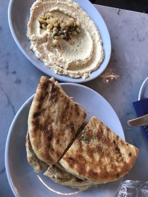 Flatbread and humous (vegan) at The Real Greek - Bankside in South East London