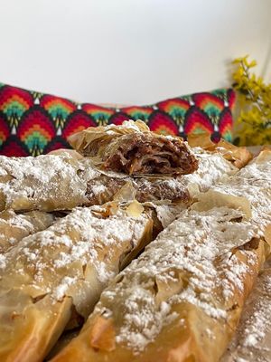 apple strudel at Panna Cotta Restaurant & Cafeteria in Sandanski