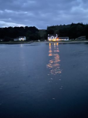 The Inn from a mooring at The Oystercatcher Inn in Scotland