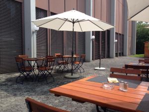 Outside seating, top at Prélude in Luzern