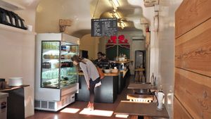 Inside of restaurant at La Valle in North London