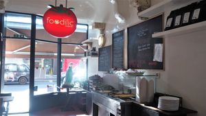 Salad and Hot Food on Display at La Valle in North London