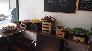 Salad options of the day at La Valle in North London