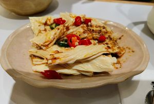 Tofu Sticks with Sichuan Pepper 椒麻腐竹 (Photo by Amy Chan) at Veggie Factory (菜籽素食工房) - Amoy Plaza in Kowloon