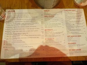 Menu 1 at Sano Pizza in Cork