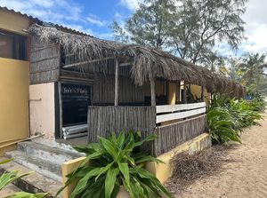 The café from outside at Jen's Café in Tofo