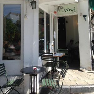 Outside at Cafe Nini in Tel Aviv
