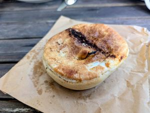 Lentil and vegetable pie (vegan). 8 February 2026. at Maldon Bakery in Maldon