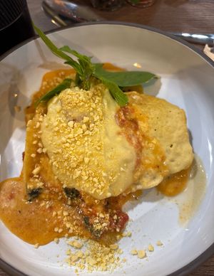 Vegan lasagne at Veganerie Grand Palace - วีแกนเนอรี วัดพระแก้ว in Bangkok